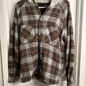 Hooded Flannel Shacket